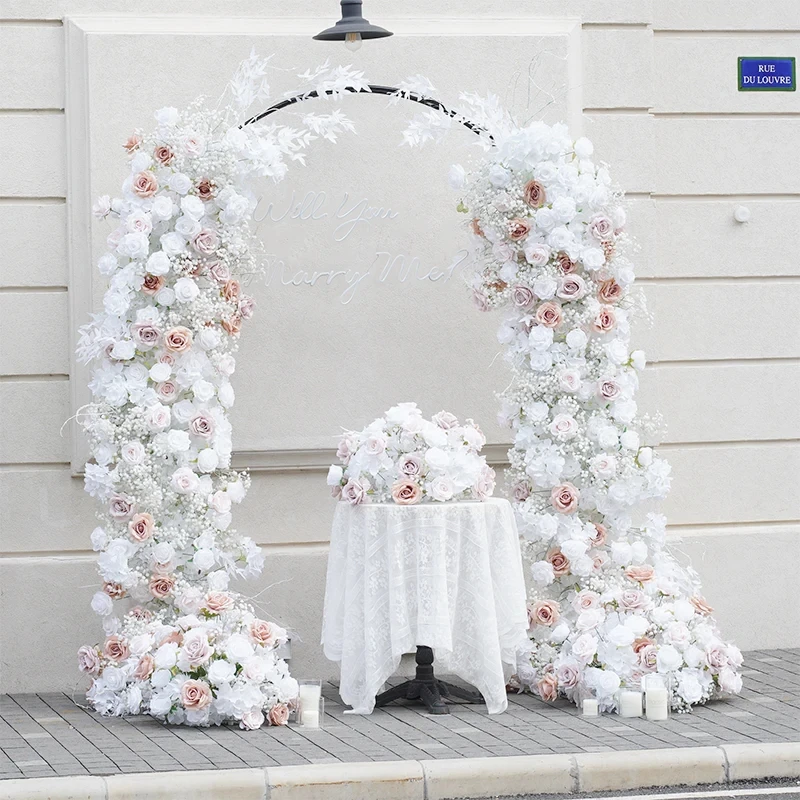 

Flower New White Pink Wedding Door Arch Decoration Floral Arrangement Floor Floral Arrangement Birthday Party Event Supplies