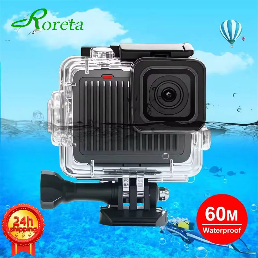 Roreta 60 متر/196ft الغوص تحت الماء واقية ل GoPro بطل 4K 2024 الإسكان شل غطاء وإبزيم الأساسية جبل والمسمار