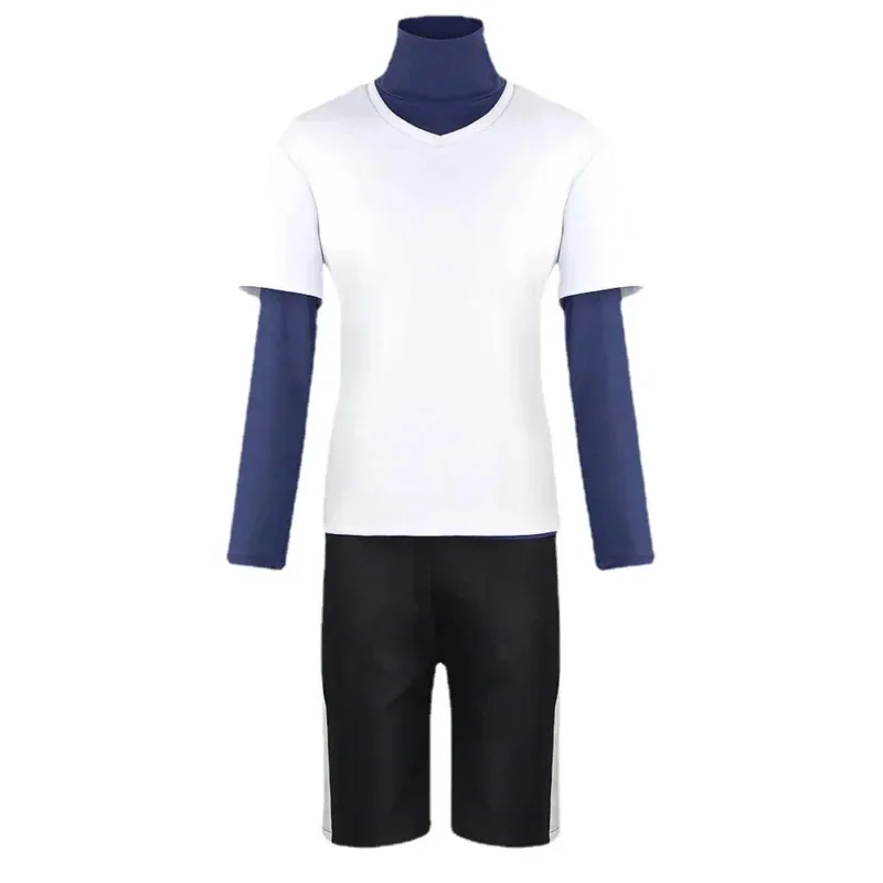 Anime Hunter X Hunter Killua Zoldyck คอสเพลย์เครื่องแต่งกายชุดเครื่องแต่งกายฮาโลวีนสําหรับผู้หญิงผู้ชายเสื้อยืดกางเกงขาสั้นเสื้อผ้าวิกผม