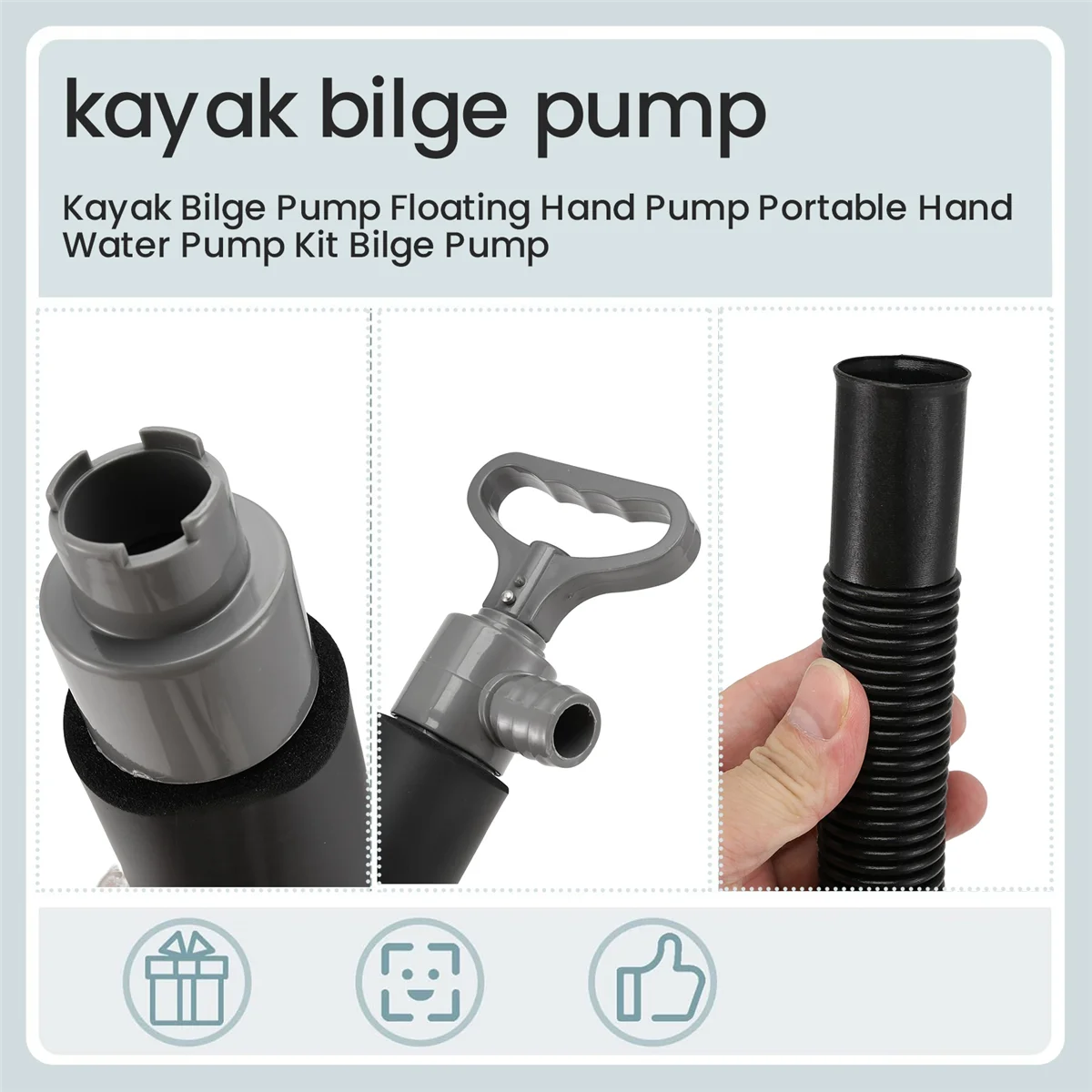 AD11 Kayak Bilge Pump Floating Hand Pump Portable Hand Water Pump Kit Bilge Pump for Kayak Canoes and Boats Accessories