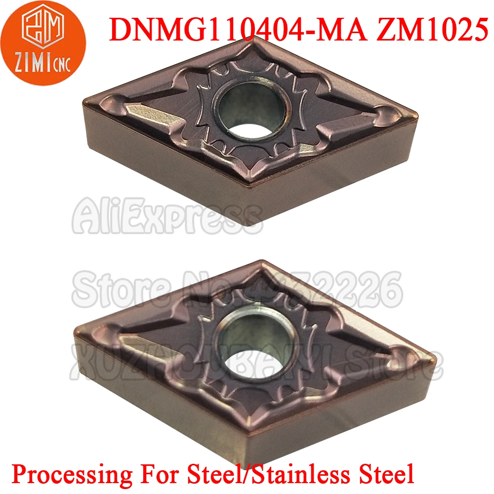 10pcs DNMG110404-MA ZM1025 DNMG110404 MA ZM1025 DNMG 110404 Carbide Inserts Turning Tools CNC Cutter Lathe Blade for Metal Steel