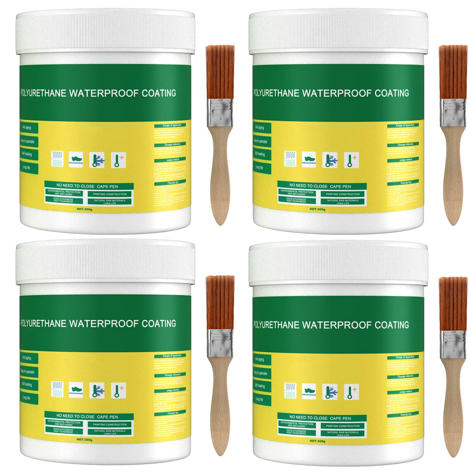300/600g Waterproof Coating Sealant Agent Transparent Glue With Brush Invisible Anti-Leak Roof Repair Broken Agent Tool