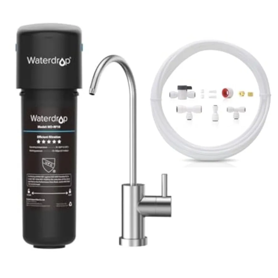 

10UB Система фильтров для питьевой воды под раковиной и комплект для подключения водопроводной линии 1/4 дюйма, подключение к холодильнику/изготовителю льда