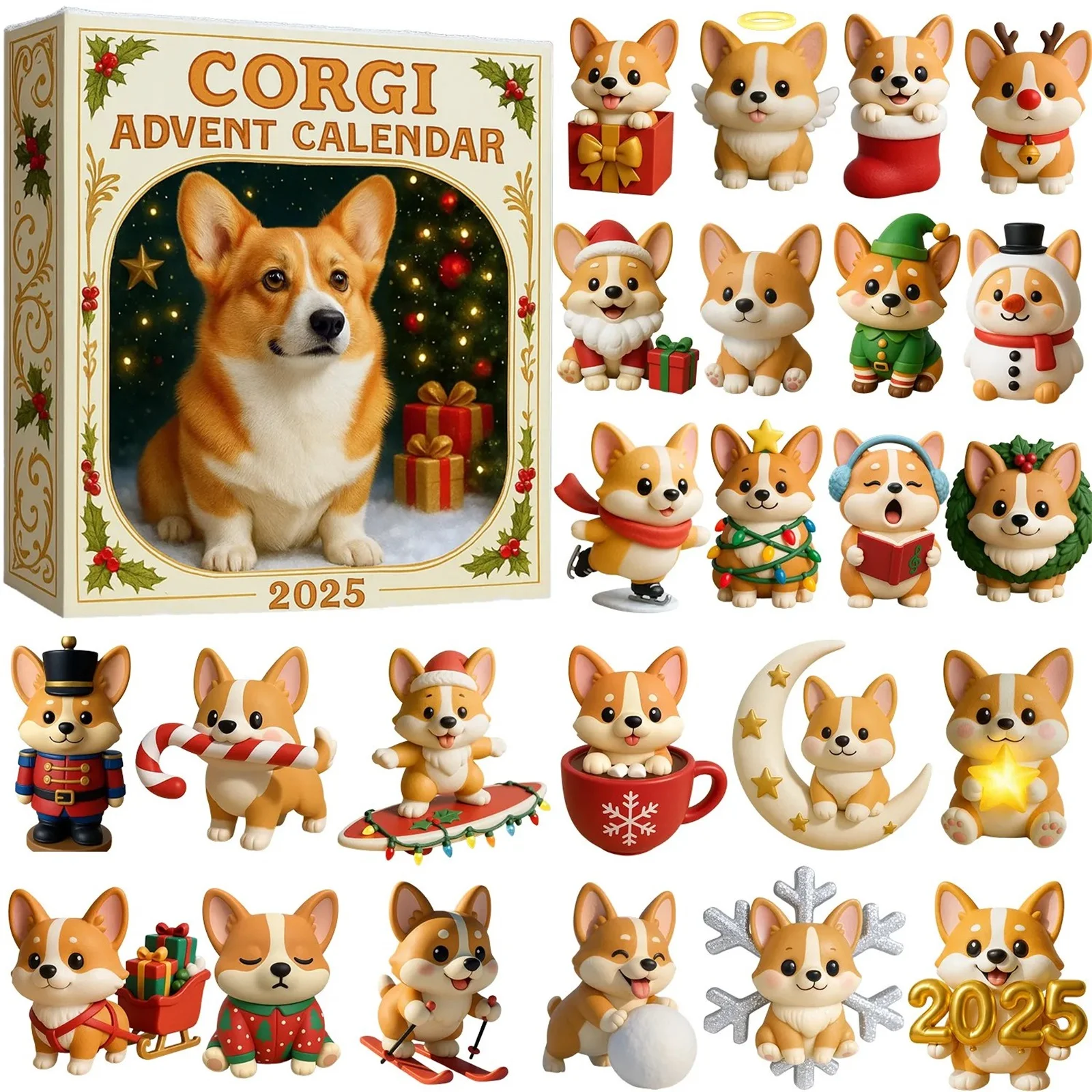 Countdown Clocks Years Days 2025 Year Countdown Set For The Calendar For Corgi Lovers 24 Delightful 3 Minute Sand Timer Metal