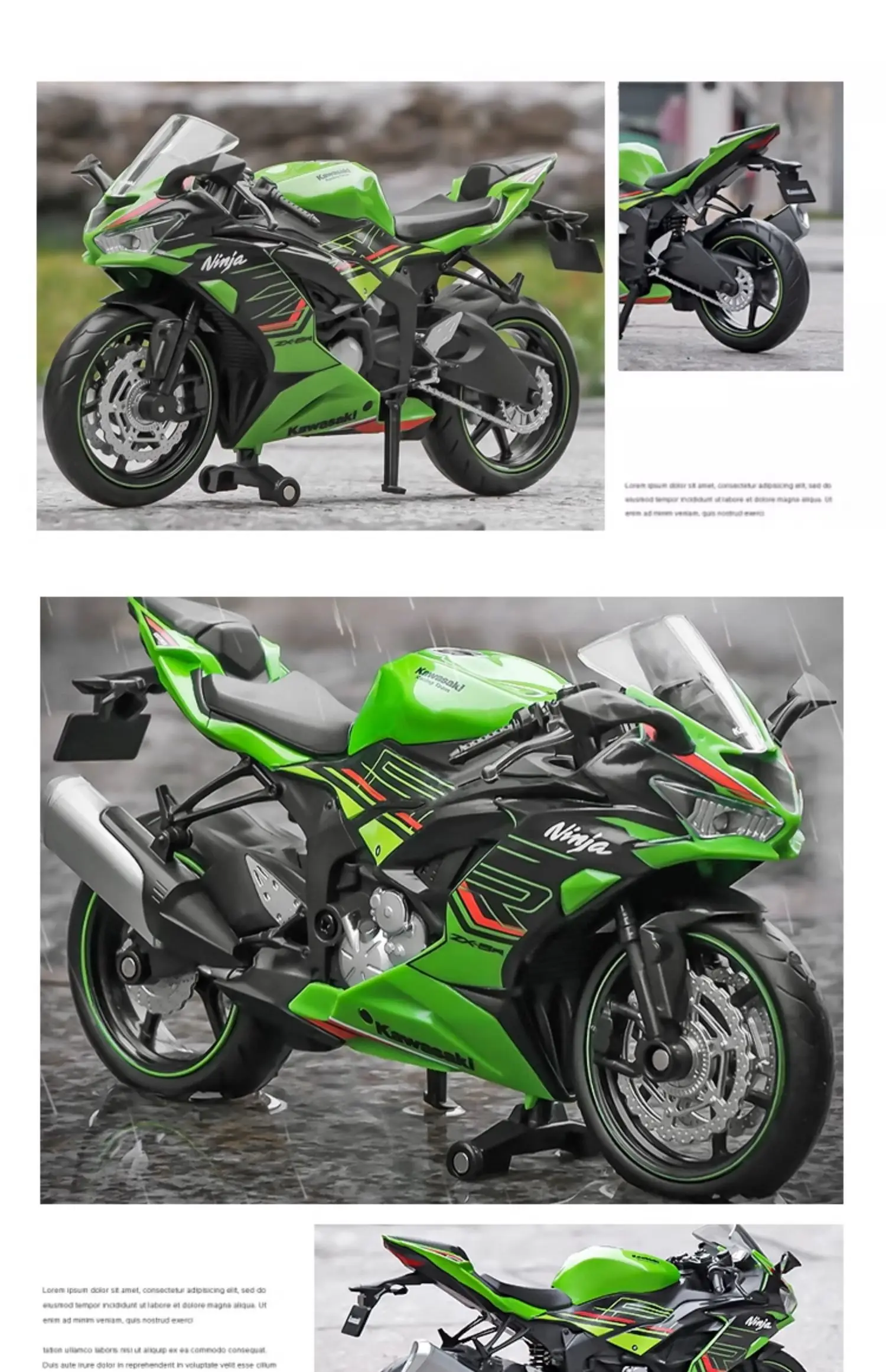 1/12 kawasaki ninja ZX-6R motocicleta brinquedo 1:12 rmz cidade