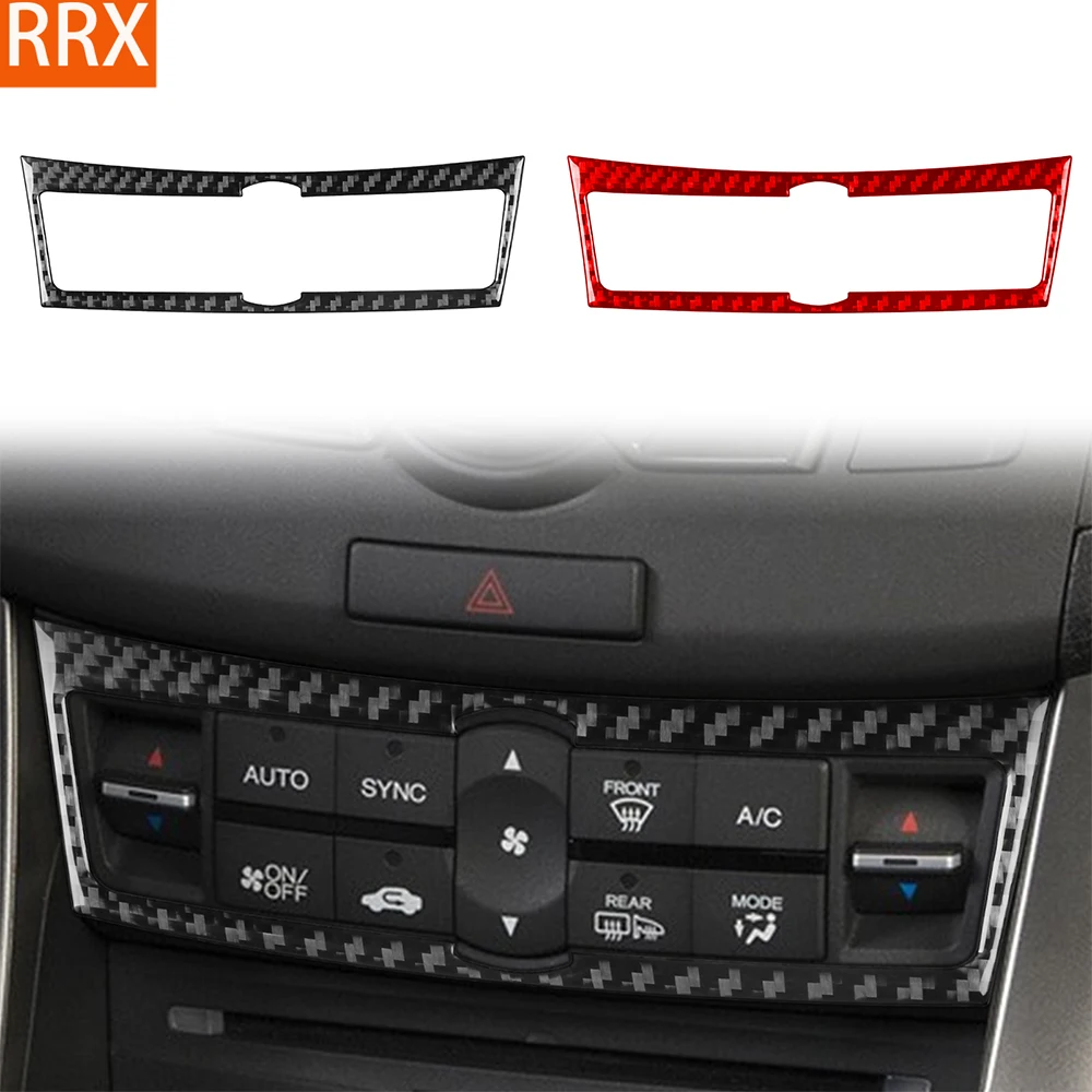 Image of Für Acura TSX 2009-2014 Echte Carbon-Faser-Aufkleber Zentrale Klimaanlagen-Steuerung Abdeckung Auto-Zubehör Innenraum-Dekoration