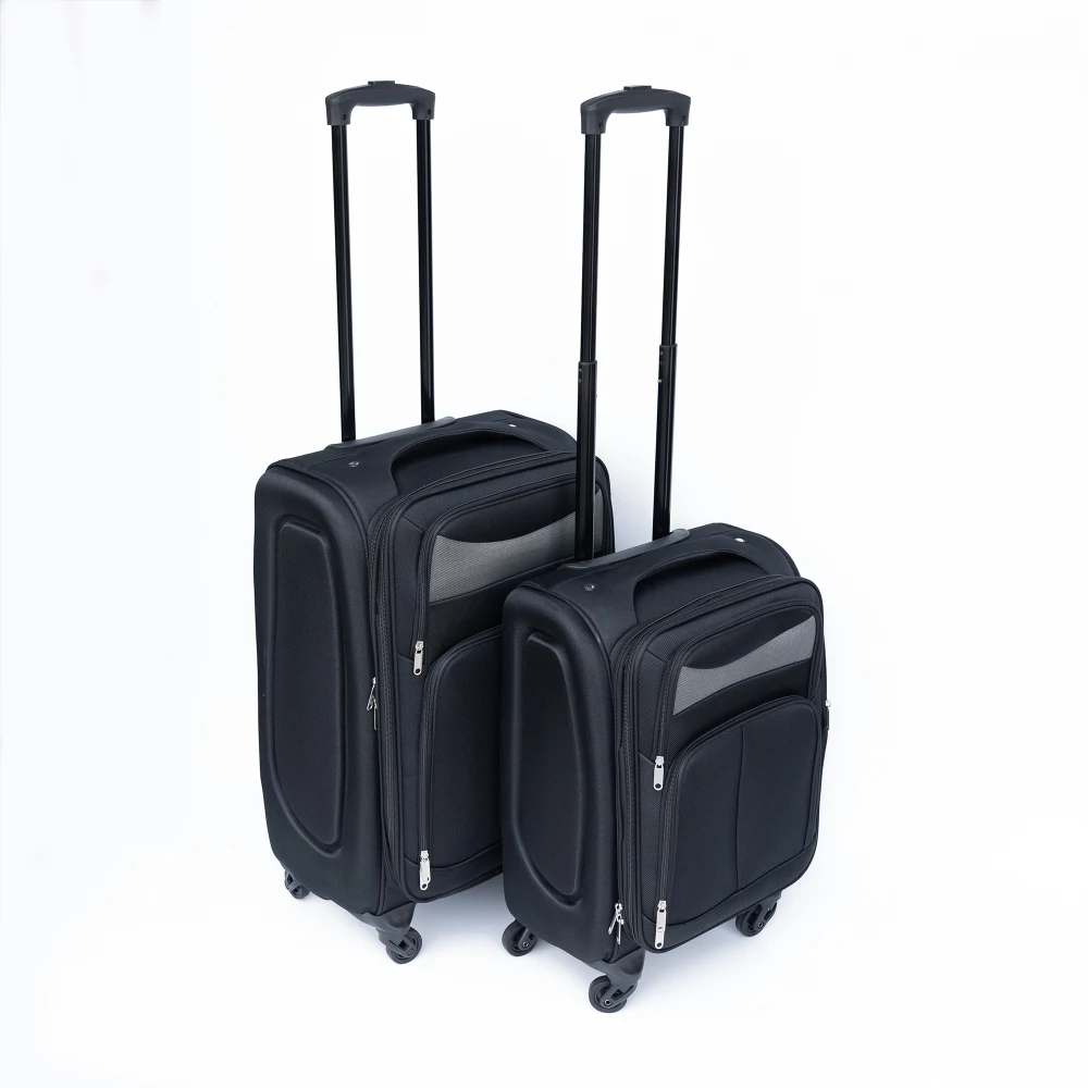 

(20+24) Two-piece suitcase suitcase set Oxford trolley case without password lock universal wheel BLACK