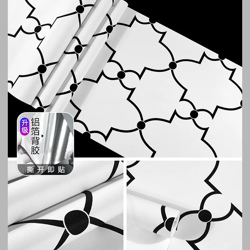 ورق حائط فاخر ذاتي اللصق مقاوم للماء والرطوبة مع غراء داعم وملصقات حائط منزلية سميكة لغرفة النوم باللون الأبيض #4