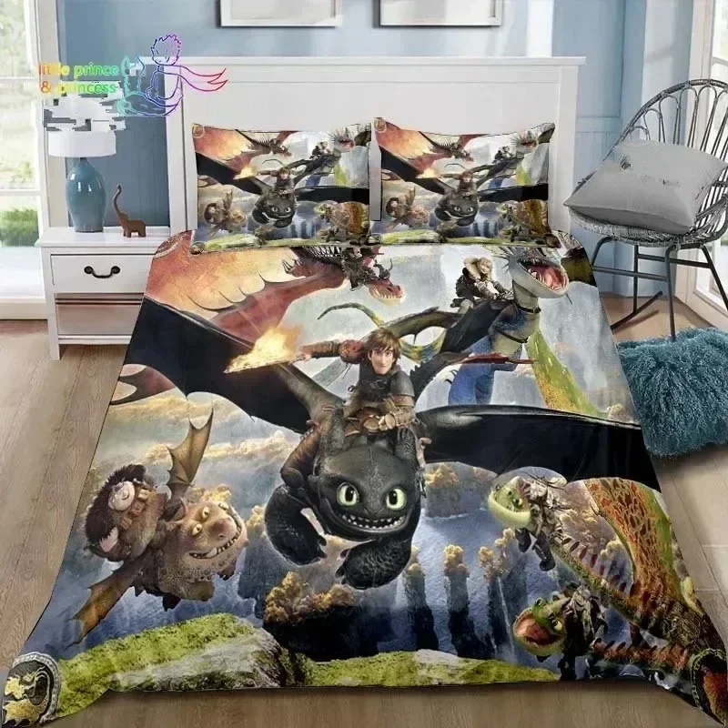 

Luxury New 3D Print Animated Film Cartoon Dragon Bedding Set Single Twin Full Queen King Bed Set Adult Kid Bedroom Bedding Gift
