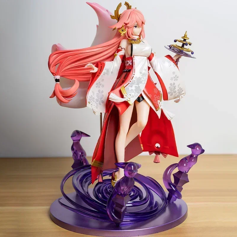 

Genshin Impact Anime Figures 24cm Model Yae Miko Figure Girl Figure Pvc Statue Home Decoration Model Collectible Toy Dolls Gifts