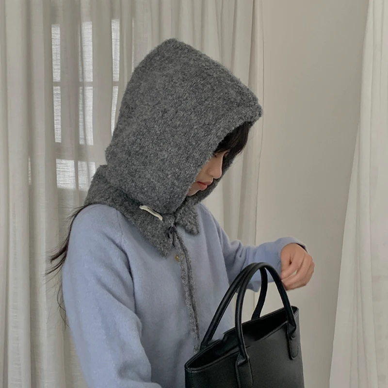 حار بيع الكورية نمط قبعة وشاح المرأة الخريف والشتاء الدافئة سدادات حماية الأذن مقنعين وشاح محبوك قبعة صوف #6