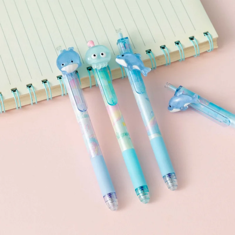 36ピース-ロット創造的なイルカクジラクラゲ消磁ジェルペンかわいい05ミリメートルブルーインク署名ペンオフィススクール用品