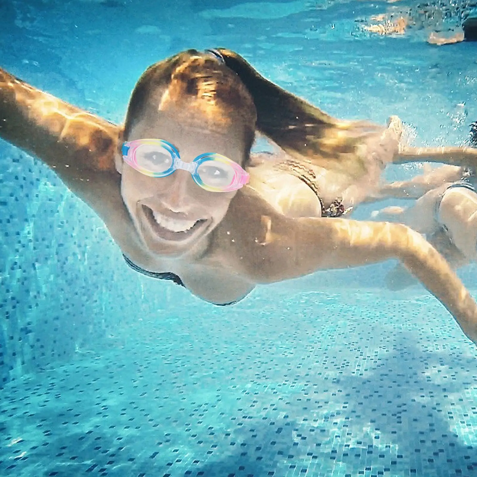 نظارات السباحة ذات الإطار الصغير للبالغين، نظارات السباحة الشفافة تحت الماء غير الدوارة، نظارات السباحين