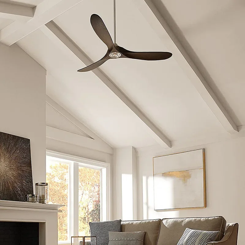 60 70 Inch Large Ceiling Fan Only Remote Control DC Motor Reverse Wood Blades Fans Lighting High Quanlity Design Wooden Fans - Image 4