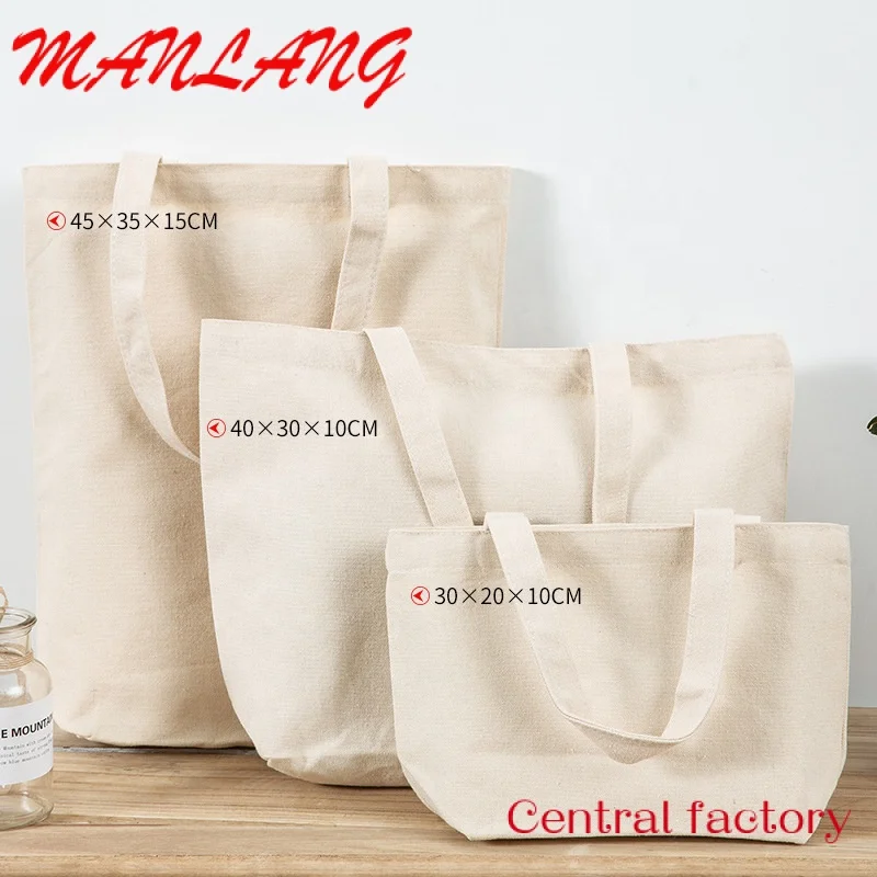 Custom  Eco-friendly Reusable Canvas Grocery Shopping Bag Canvas Tote Bags With Custom Printed Logo