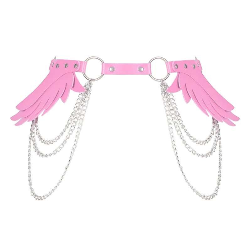 Y2k Angel Wing Rivet Waist Belt PU Universal Belt Hot Girl Women Waist Belt for Coat Skirts Jeans Decorative - Image 3