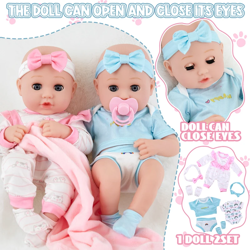 16Inch 40cm Reborn Dolls Baby Dolls Toys Lifelike Reborn Dolls Full Body Silicone Girl Doll Bebe Doll Toys Girl Birthday Gifts