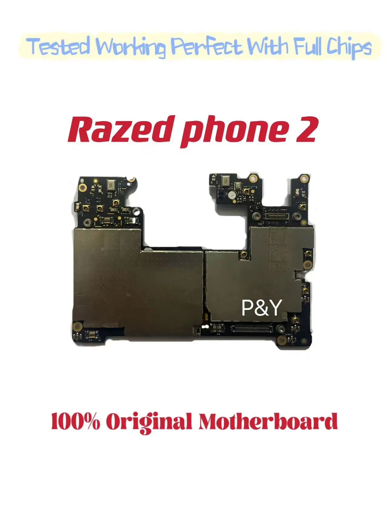 Original Unlocked Main Board for Razer phone2, Mainboard Motherboard with Chips, Circuits Flex Cable