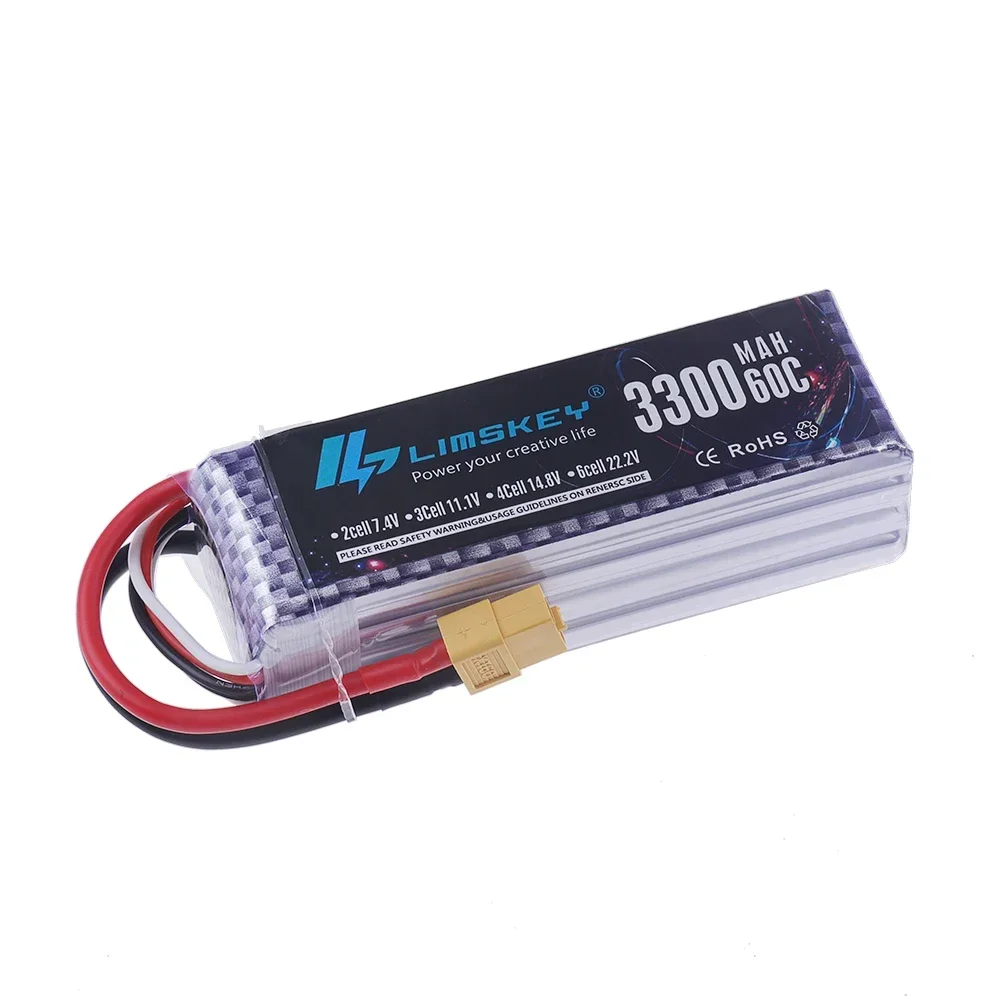 3300MAH 60C 7.4V 11.1V 14.8V 22.2V يبو بطارية ل RC سيارة الطائرة بدون طيار كوادكوبتر قارب 2S 3S 4S 6S بطارية قابلة للشحن مع T/XT60