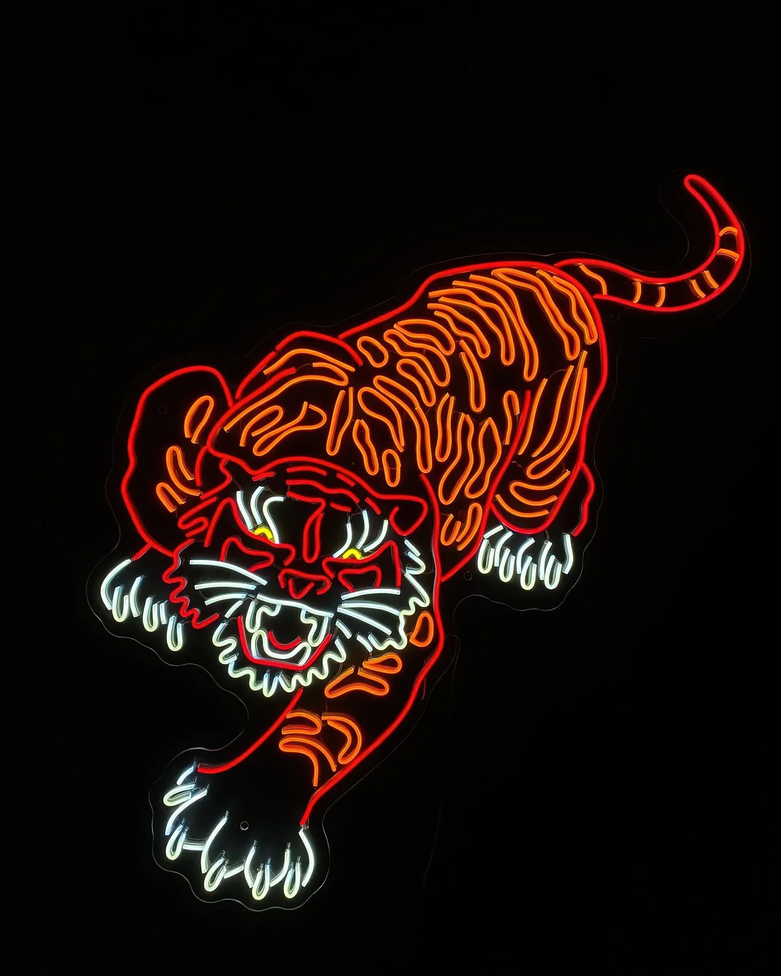 Tiger Motif Neon Sign, Man Cave, Wall Lamp, Animal, Home Decor, Unique, Special Design, Handmade, Wall Art, Night Lamp, Wall Dec