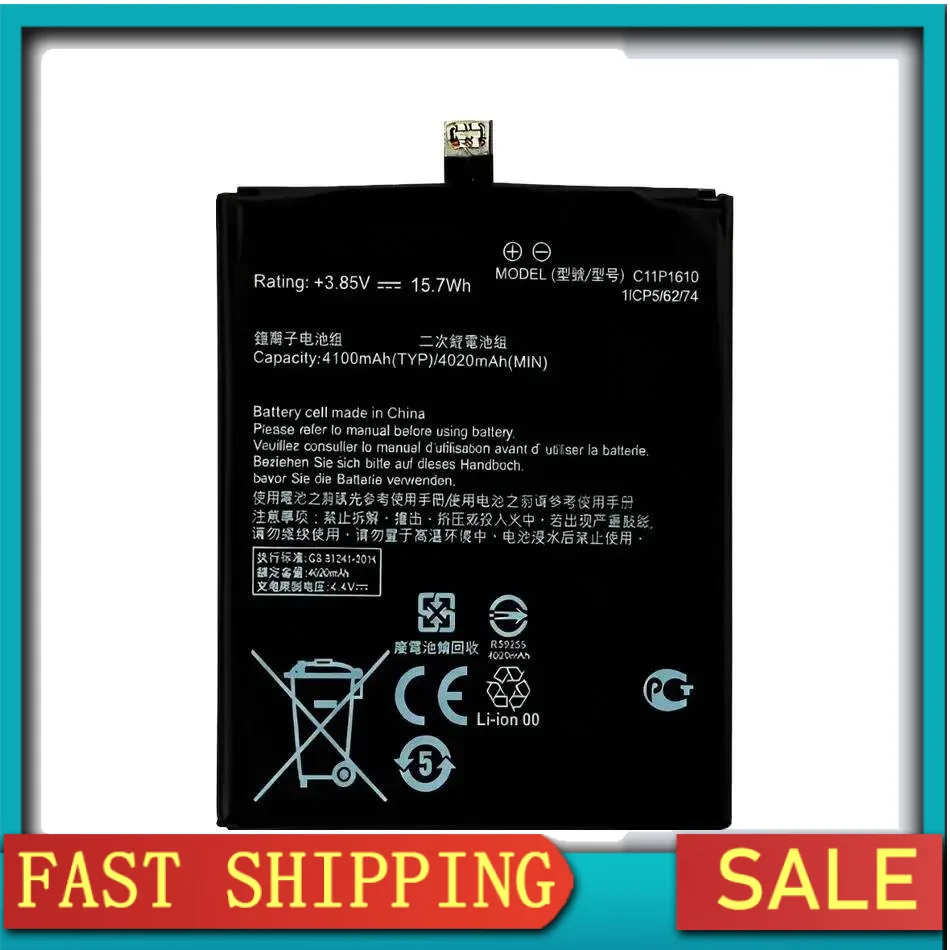 

4100Mah For Asus Zenfone 4 Max For Pegasus 4A ZB500TL X00KD 5.0" C11P1610 Long Lasting Mobile Phone Battery
