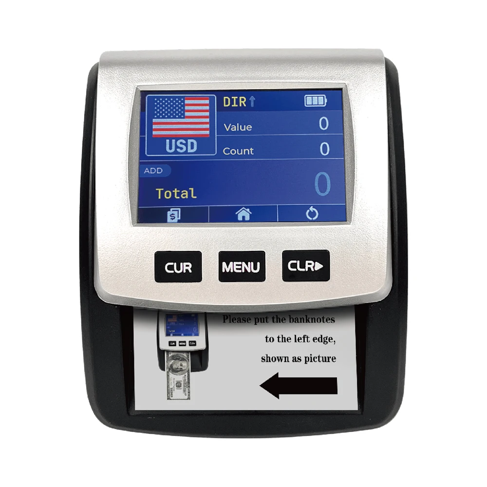 

Weirong Professional Portable Bank Grade Multiple Currencies 3.5" TFT Color Screen Plastic Metal High-Speed Detection