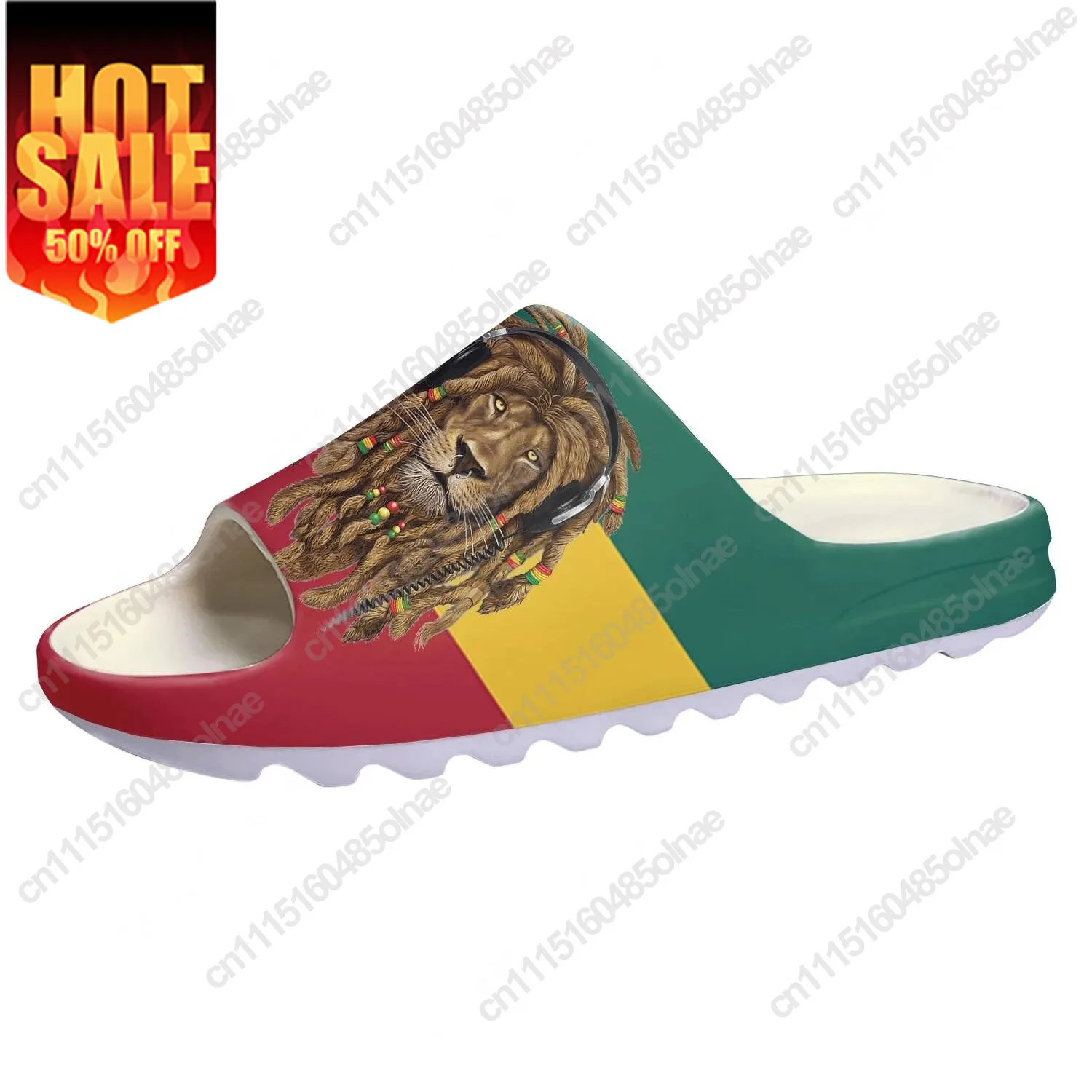 Rastafarian Rasta Rastafari Lion Of Judah Soft Sole Sllipers Home Clogs Customized Water Shoes Men Women Stepping Beach Sandals