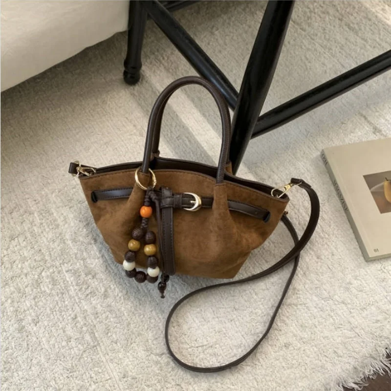 

Винтажная женская сумка большой вместимости, новинка 2026 года, модная повседневная сумка-тоут на одно плечо для города