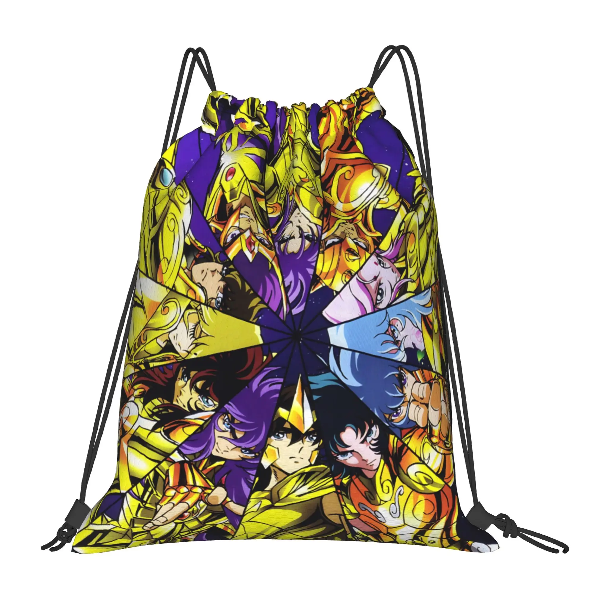 bag Pouch Saint Seiya  Drawstring Bags Sports Pouch Print Backpack Boy Girls School Shoe Bag