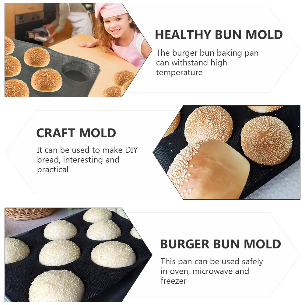 Food grade Silicone DIY Mold Non-stick Safe Bun Mold Healthy Bread Panss Silicone non-stick breathable bun mold hamburger mold