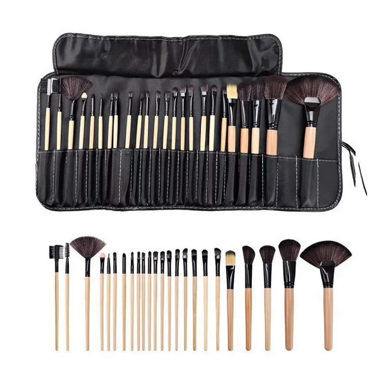 24-delig / zak Professionele make-upborstelsets Cosmetische penselen Wenkbrauwpoeder Foundation Schaduwen Borstel Make-up gereedschap met cadeauzakje