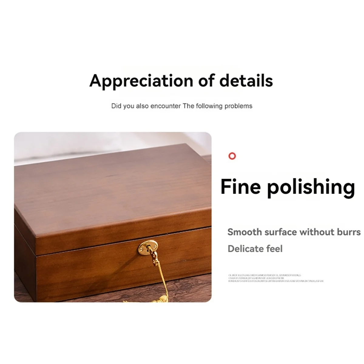 ABQR Деревянная винтажная шкатулка для хранения ювелирных изделий с запирающейся крышкой, шкатулка для драгоценностей из цельного дерева с откидной крышкой, большая вместимость, ящик для хранения с отделением