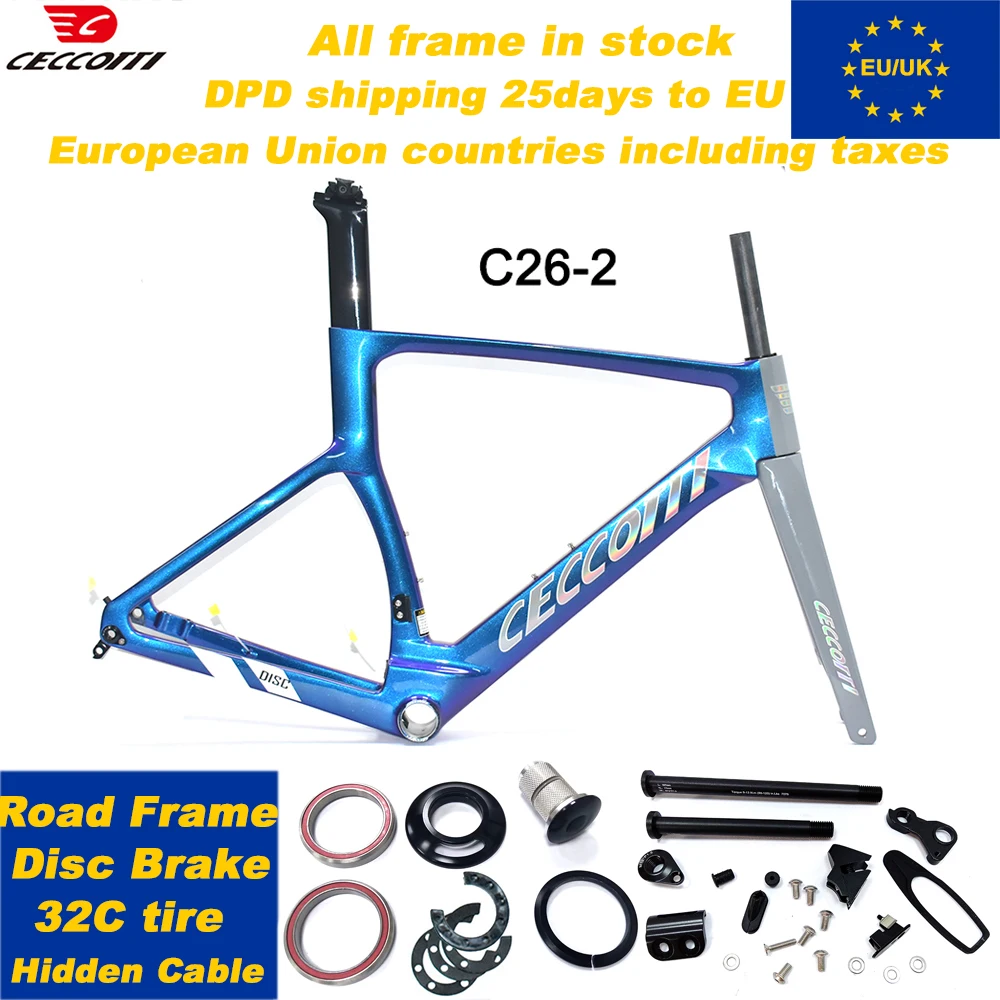 

Модель CECCOTTI RF26 Карбоновая рама В наличии Дисковый тормоз и полный внутренний трос дизайн быстрая доставка велосипедная рама EU DPD доставка