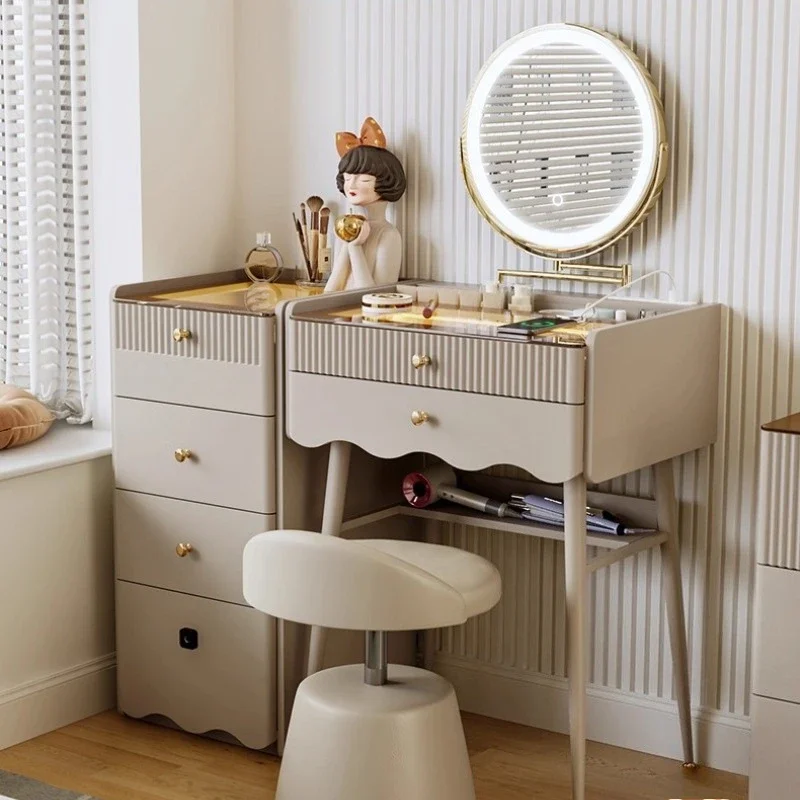 

Aesthetic Smart Dresser Oil Wind Makeup Table Storage Cabinet Vanitys Dressing Table Makeup Modern Penteadeira Trendy Furniture