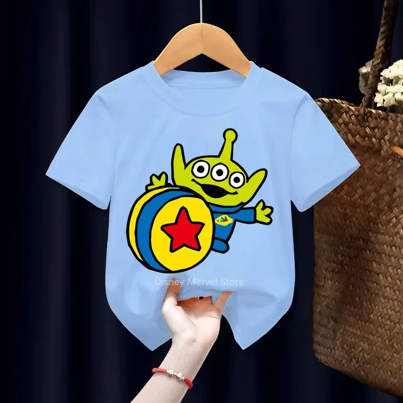 boys girl T-Shirts Oooohhhhhh Alien Toy Story Casual Pure Cotton Tees Short Sleeve Disney T Shirt Crew Neck Clothes Party