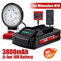 3800mAh For Milwaukee M18 18V Battery Replacement Li-Ion Battery Charger ,Battery Adapter M18CPD-402C M18CPD Power Tool Battery