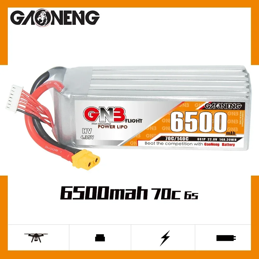 

GAONENG GNB 6500 мАч HV 6S 70C 140C 22,8 В XT60 LiPo аккумулятор FMS EDF форсунки и 3D плоские вертолеты размером от 700 мм до 800 мм