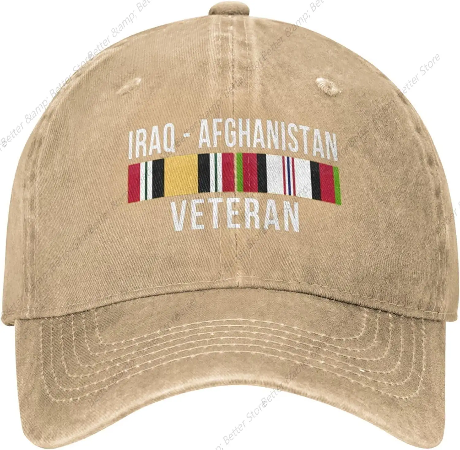 Afghanistan and Iraq Veteran Baseball Caps Unisex Adjustable Sun Hat Can Be Washed Leisure Dad Hats