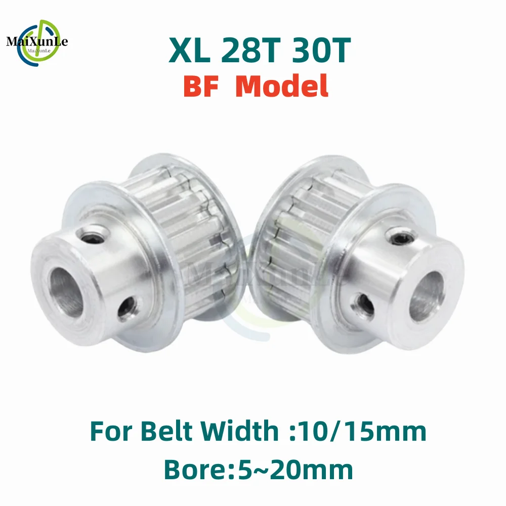 

XL BF-model 28/30T Timing Pulley Bore 5/6/8/10/12~20mm Pitch 5.08 mm Aluminum Pulley Width 11/16mm For 10/15mm XL Timing Belt