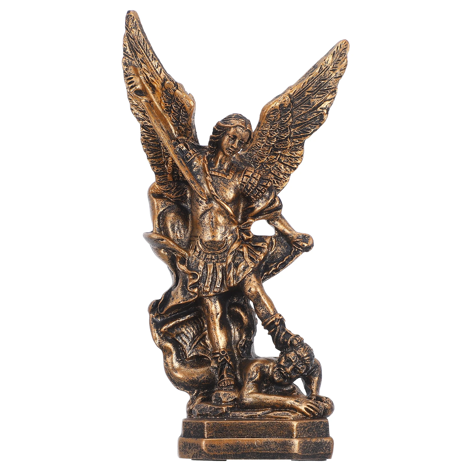 

Intricate Resin Statue Bronze Finish Desktop Ornament Sculpture Small Decorative Mini Model Figurine