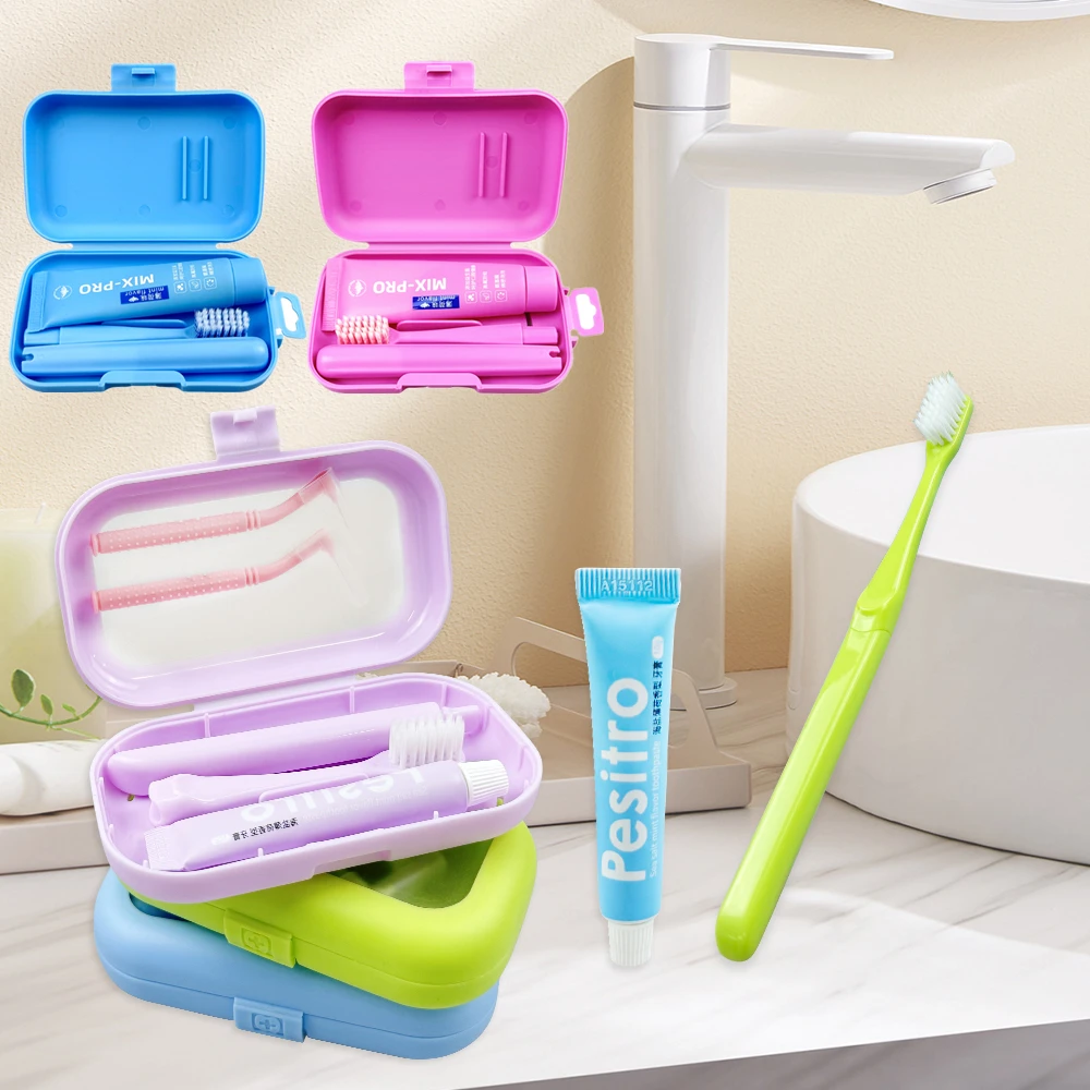 Portable Travel Toothbrush Toothpaste Set Hotel Kit Folding Tooth Brush Interdenal Brush Foldable Toothbrush And Toothpaste Set