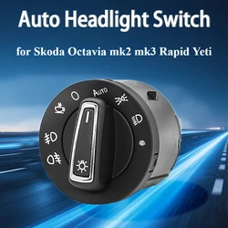 LED AUTO headlight switch fog lamp sensor button control module car for Octavia A5 2007 2014 Yeti 2018 Rapid Scala accessories