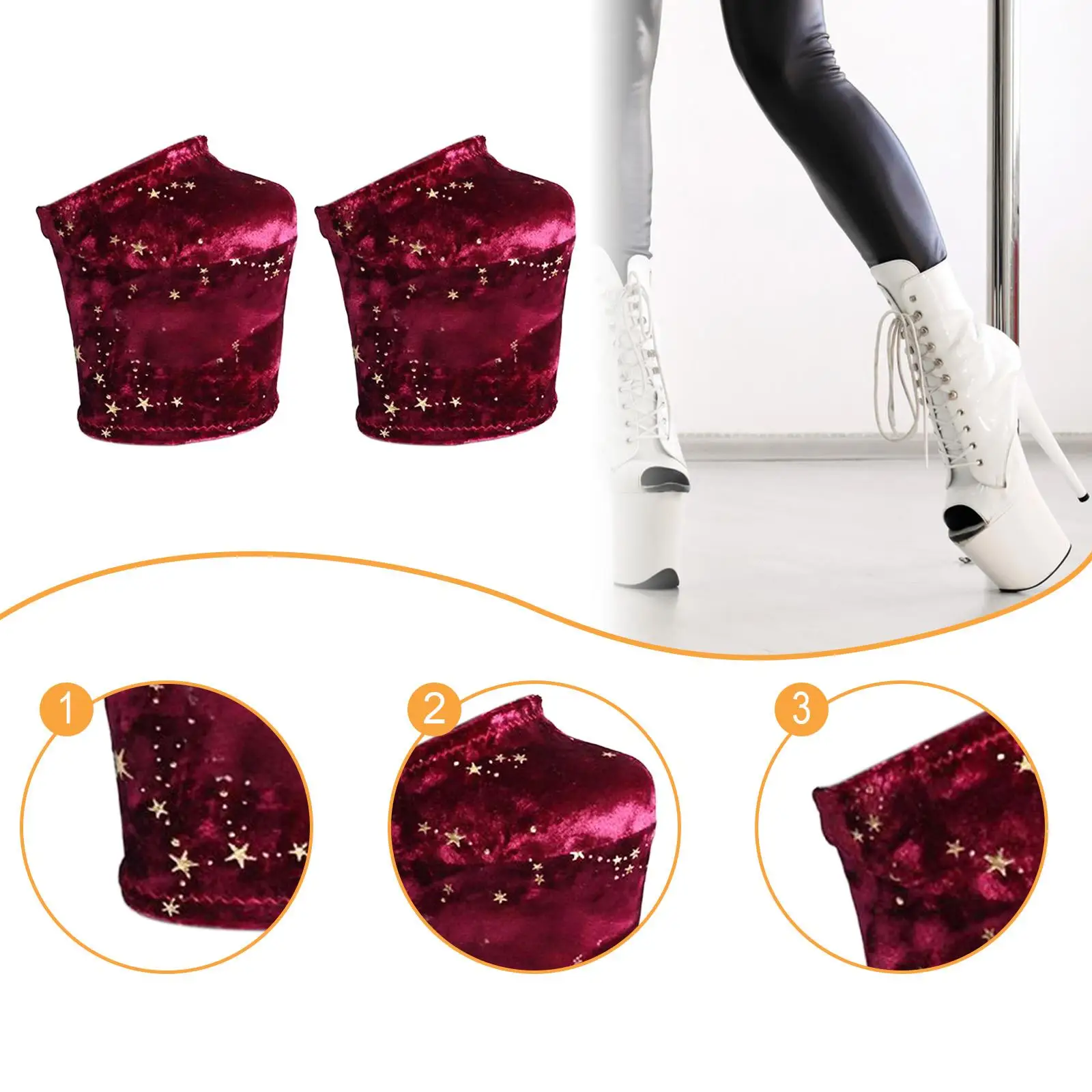 Pole Dance Shoe Protectors on Smooth Floors Stylish Star Pattern Exotic Shoe Covers High Heel Protector for 8 inch Heels