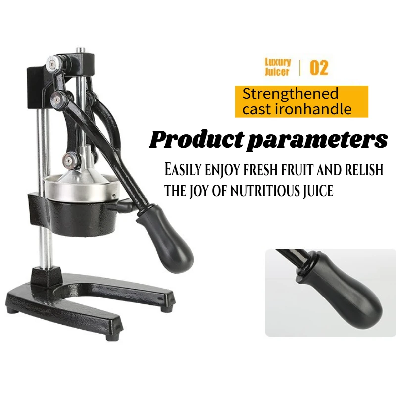 Alat Pemeras Jeruk Manual Besi Cor Tahan Lama - Mesin Pemeras Buah Stainless Steel Multifungsi untuk Rumah & Dapur