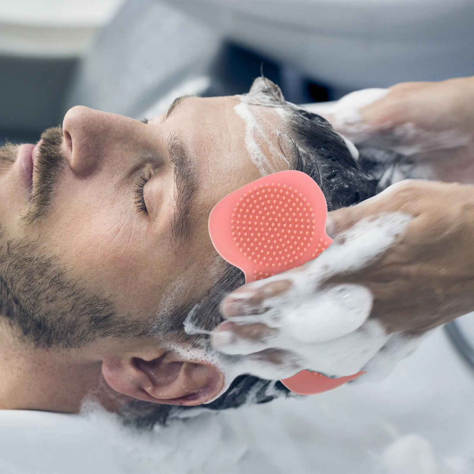 

1Pcs Silicone Hair Washing Brush Bath Massager Soft Body Cleansing Scrubber Shower Tool Baby Bath Brush Face Cleaning Tool