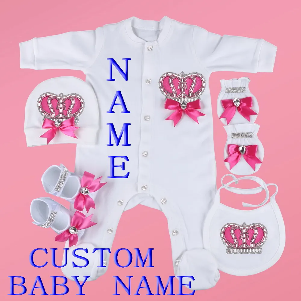 

Боди Комбинезоны Bebe Одежда для новорожденных мальчиков и девочек 1 комплект Комбинезоны для младенцев с хрустальной короной и узором Шапка Перчатки Нагрудники Обувь Оптовая продажа
