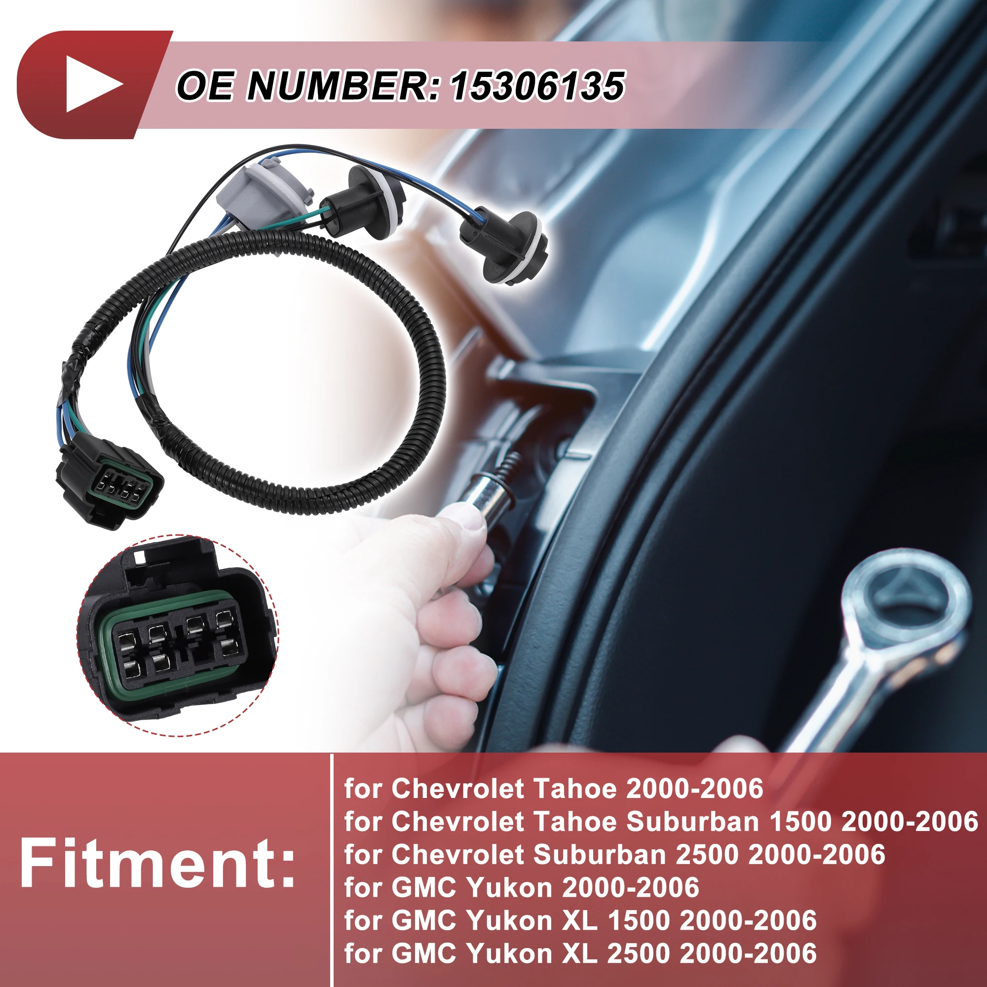 

Проводка розетки заднего фонаря UXCELL для Chevrolet Tahoe 2000-2006 No 15306135, косичка лампы