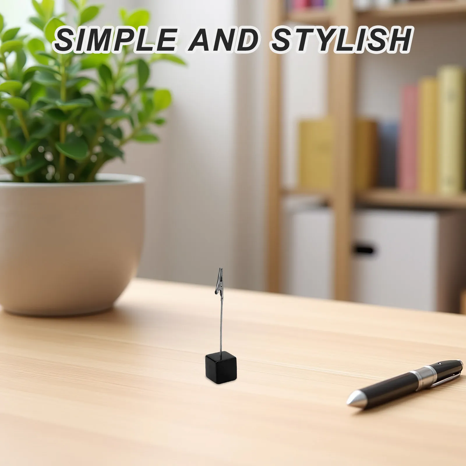 

8Pcs Resin Cube Base Memo Holder Clips Desktop Note Card Stand Photo Holder for Office Party Event Crocodile Clip Stand