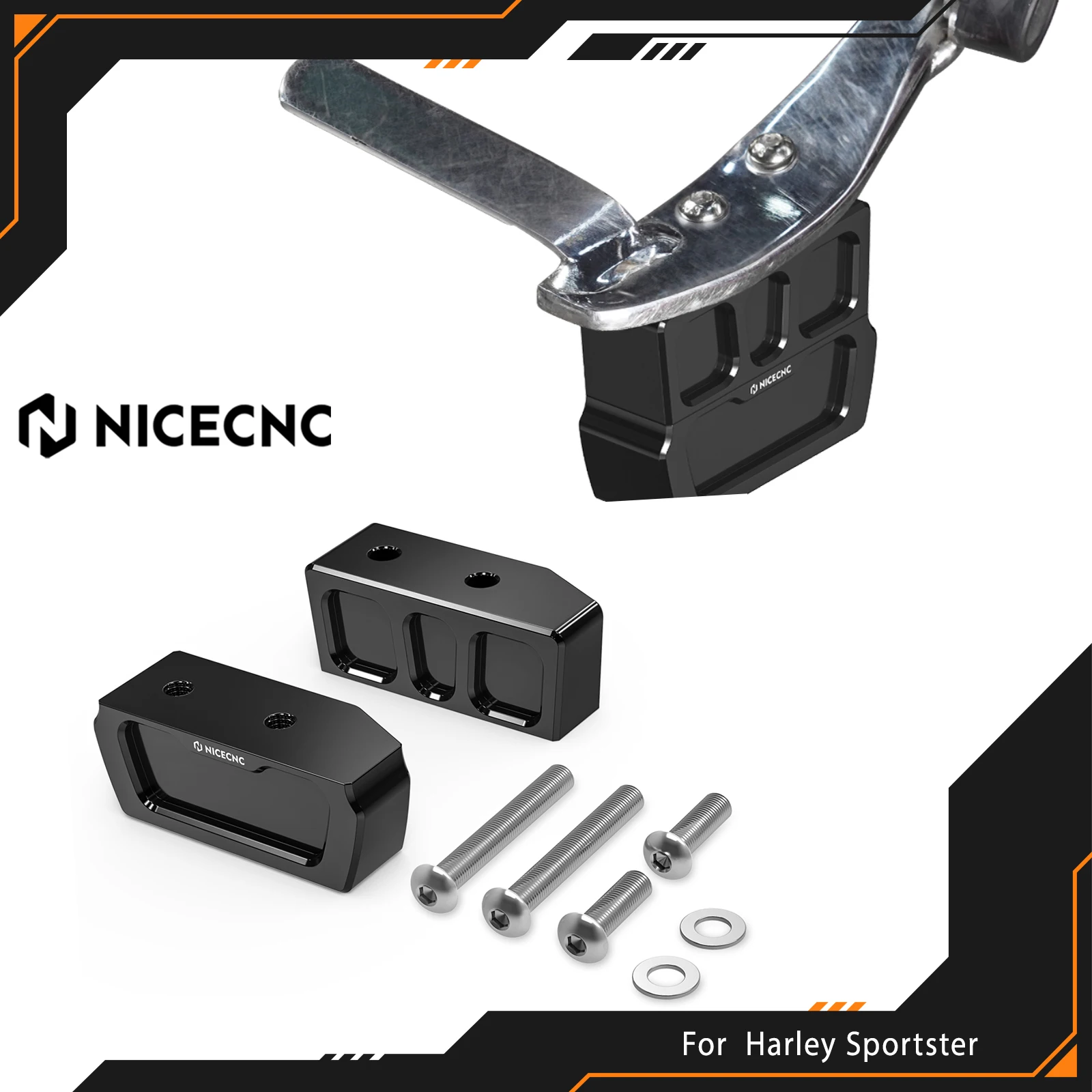 

Kickstand Lift Block 1" 2" For Harley Sportster XL 883 1200 Iron 883 1200 Forty Eight XL1200X Seventy Two XL1200V Seventy Two