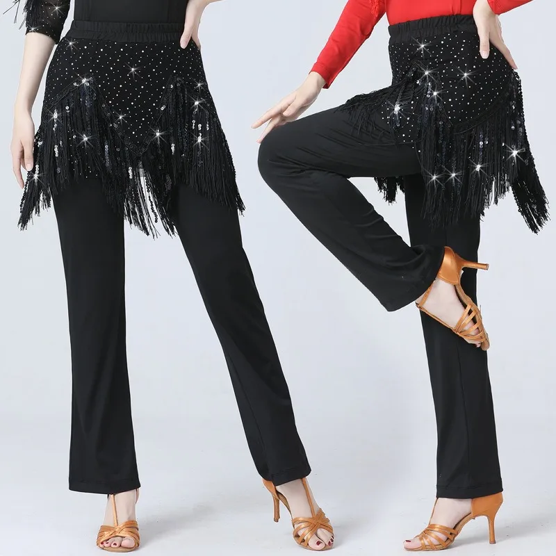 Personalizzato [Seta di latte] Pantaloni da ballo latino Costume da ballo moderno standard da donna Abito da ballo glitterato